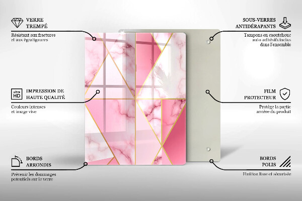 Placă din sticla protectie perete Marmură geometrică