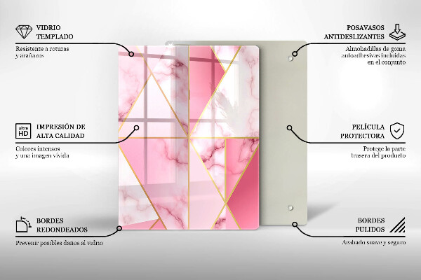 Placă din sticla protectie perete Marmură geometrică