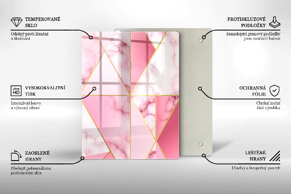 Placă din sticla protectie perete Marmură geometrică