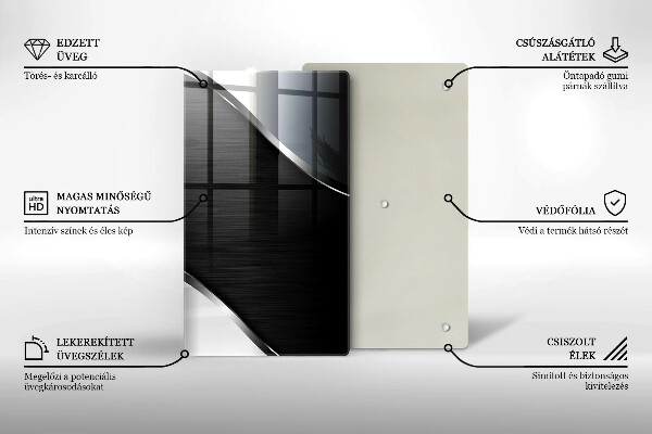 Placă din sticla protectie perete Abstracția metalului