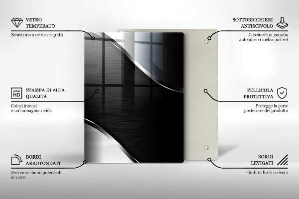Placă din sticla protectie perete Abstracția metalului
