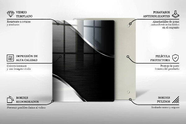 Placă din sticla protectie perete Abstracția metalului