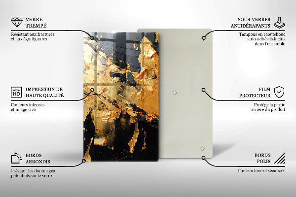 Placă protecție plita Textura eleganta de vopsea