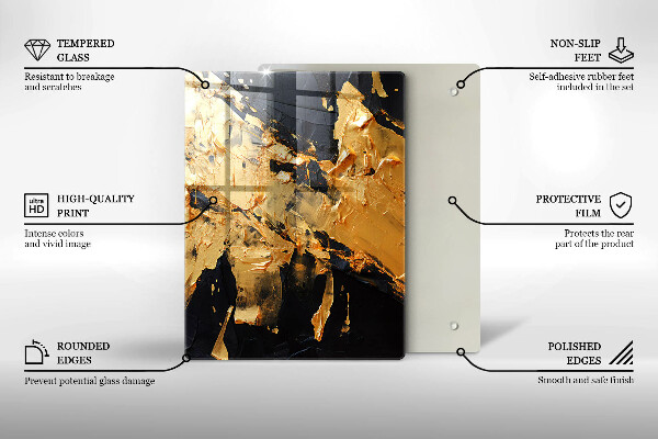 Placă protecție plita Textura eleganta de vopsea