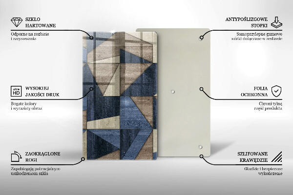 Placă din sticla protectie perete Abstracția geometrică