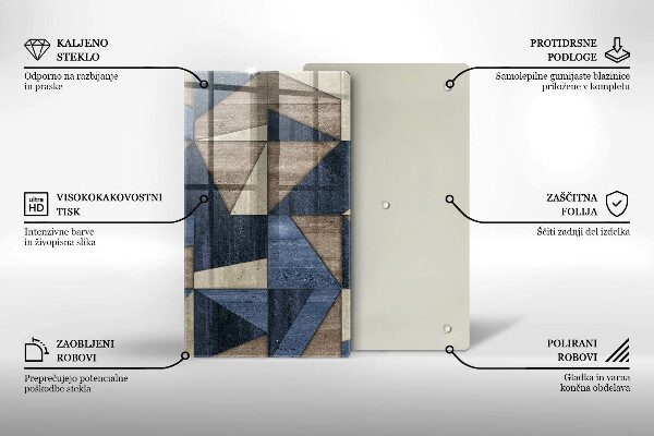 Placă din sticla protectie perete Abstracția geometrică