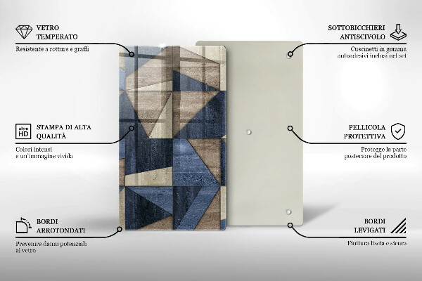 Placă din sticla protectie perete Abstracția geometrică