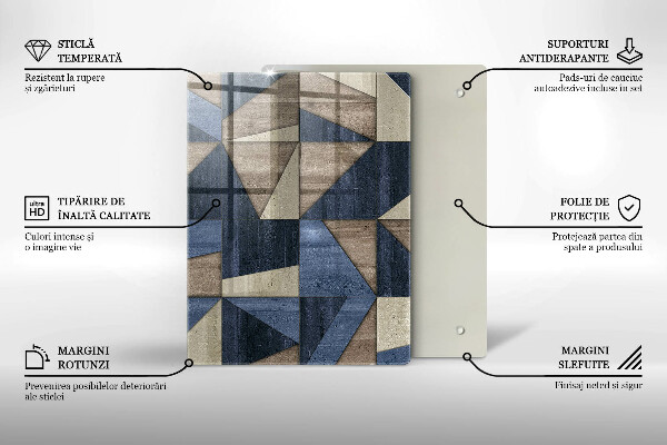 Placă din sticla protectie perete Abstracția geometrică