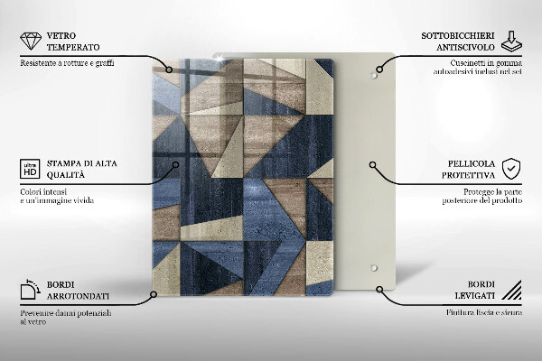 Placă din sticla protectie perete Abstracția geometrică