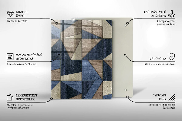 Placă din sticla protectie perete Abstracția geometrică