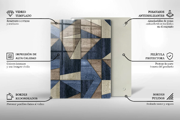 Placă din sticla protectie perete Abstracția geometrică