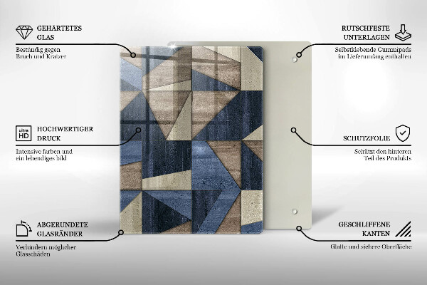 Placă din sticla protectie perete Abstracția geometrică