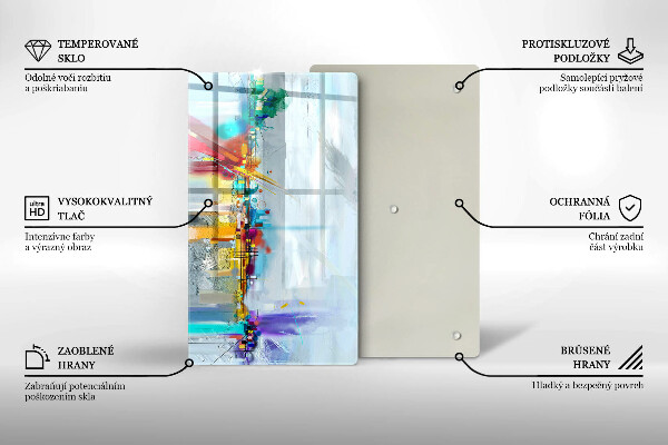 Placă din sticla protectie perete Abstracție pictată