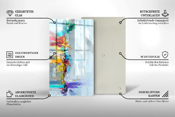 Placă din sticla protectie perete Abstracție pictată