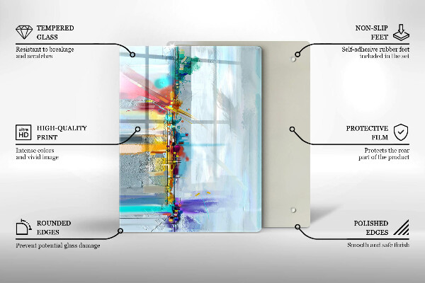 Placă din sticla protectie perete Abstracție pictată