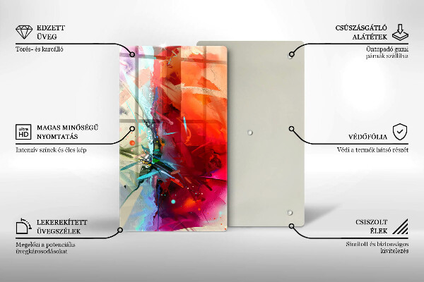 Placă din sticla protectie perete Abstracție pictată