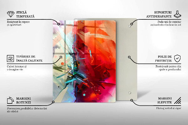 Placă din sticla protectie perete Abstracție pictată