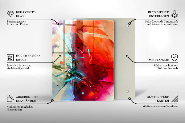 Placă din sticla protectie perete Abstracție pictată