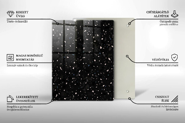 Placă din sticla protectie perete Gresie închisă la culoare