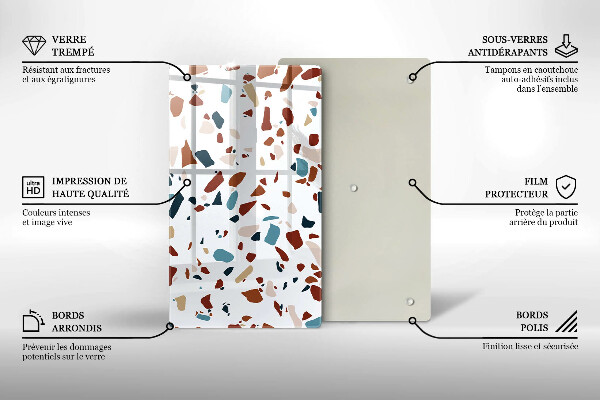 Placă din sticla protectie perete Piatra decorativa