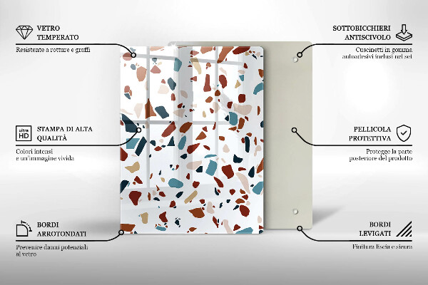 Placă din sticla protectie perete Piatra decorativa