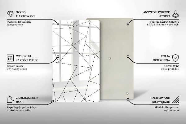 Placă protecție plita Triunghiuri albe