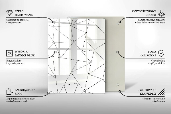 Placă protecție plita Triunghiuri albe