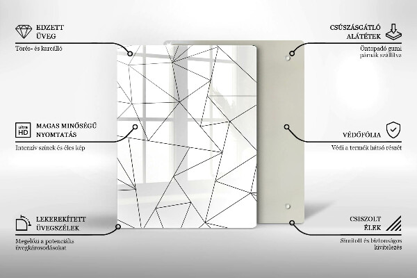 Placă protecție plita Triunghiuri albe