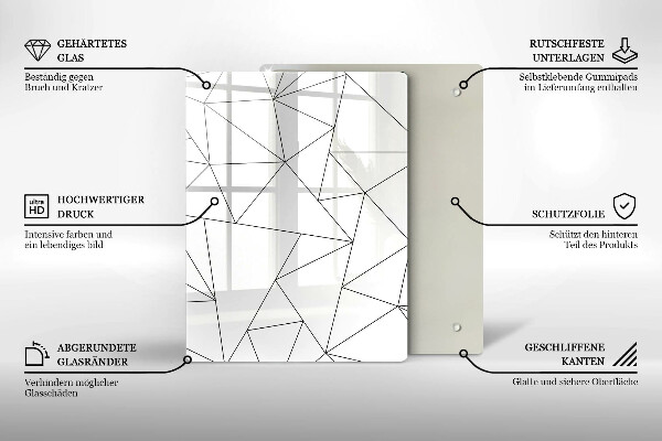 Placă protecție plita Triunghiuri albe