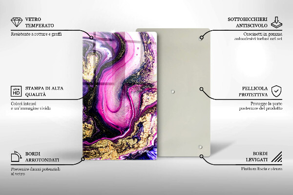 Placă din sticla protectie perete Design abstract auriu