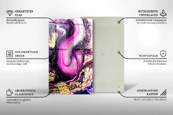 Placă din sticla protectie perete Design abstract auriu