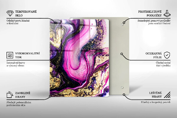 Placă din sticla protectie perete Design abstract auriu