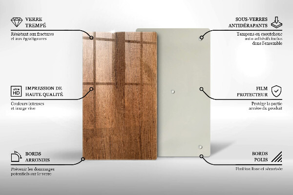 Placă din sticla protectie perete Textura lemnului