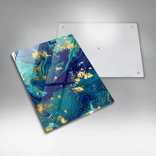 Placă din sticla protectie perete Abstracție cu aur