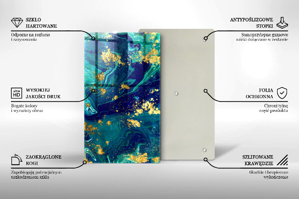 Placă din sticla protectie perete Abstracție cu aur