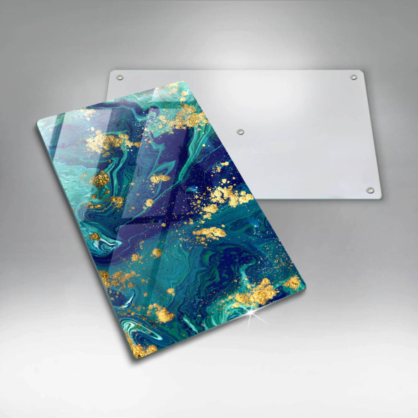 Placă din sticla protectie perete Abstracție cu aur