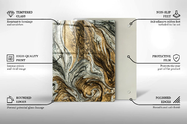 Placă din sticla protectie perete Abstracție bogată