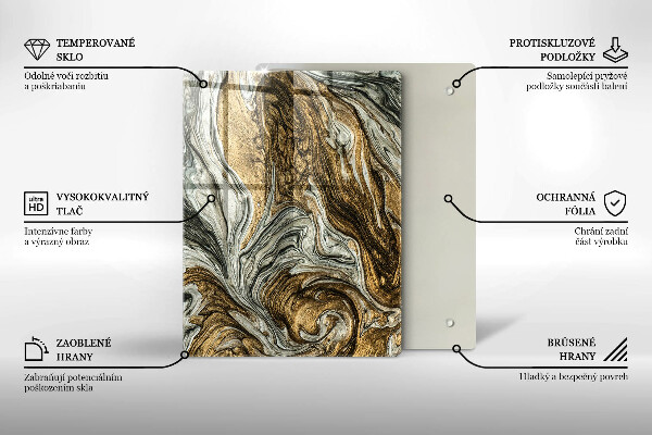 Placă din sticla protectie perete Abstracție bogată