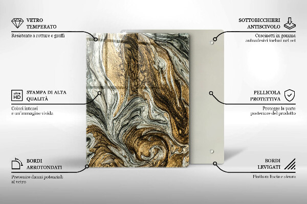 Placă din sticla protectie perete Abstracție bogată
