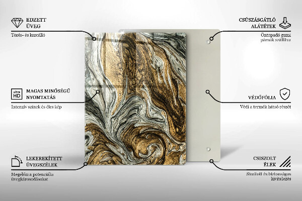 Placă din sticla protectie perete Abstracție bogată