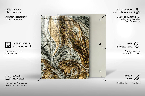 Placă din sticla protectie perete Abstracție bogată