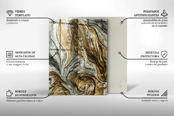 Placă din sticla protectie perete Abstracție bogată