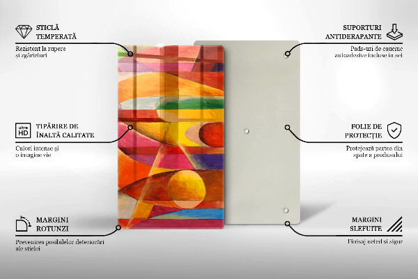 Placă din sticla protectie perete Abstracție colorată