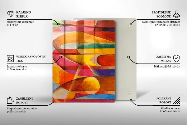 Placă din sticla protectie perete Abstracție colorată