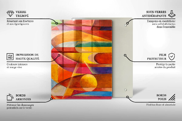 Placă din sticla protectie perete Abstracție colorată