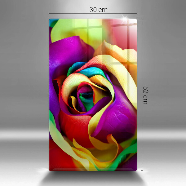 Placă din sticla protectie perete Petale de trandafiri colorate