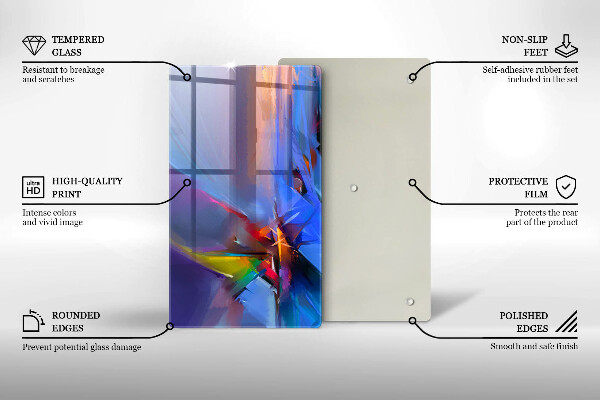 Placă din sticla protectie perete Abstracție pictată