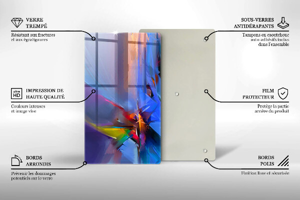 Placă din sticla protectie perete Abstracție pictată