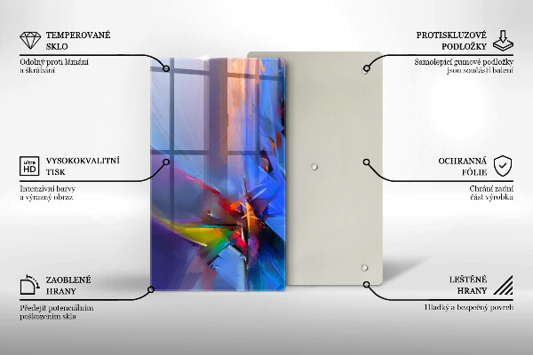 Placă din sticla protectie perete Abstracție pictată