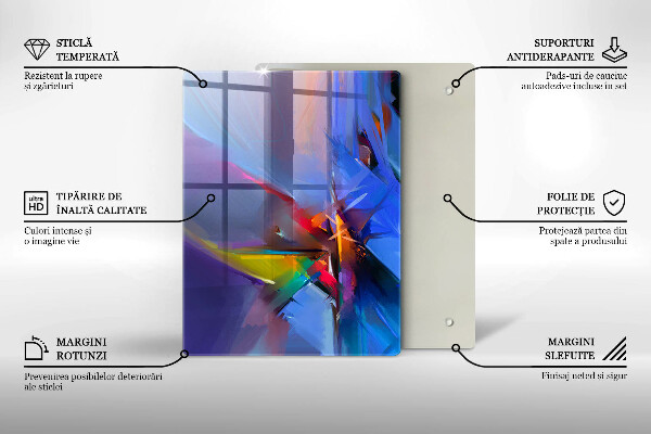 Placă din sticla protectie perete Abstracție pictată